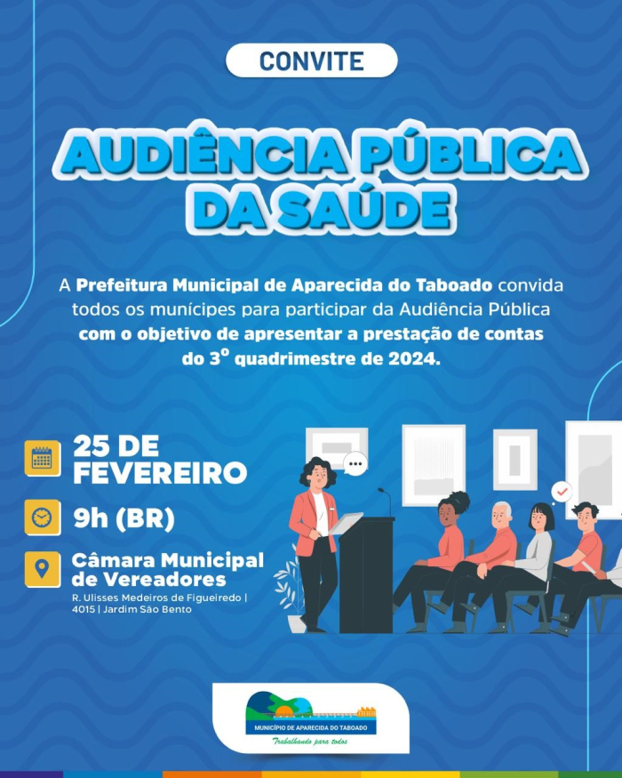 Dia 25 de fevereiro a secretaria de Saúde realizará audiência pública